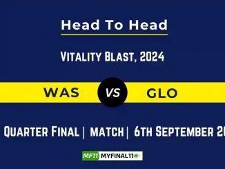 WAS vs GLO Player Battle, Head to Head Team Stats, Player Record: English T20 Blast