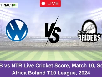 WCB vs NTR Live Cricket Score, Match 10, South Africa Boland T10 League, 2024