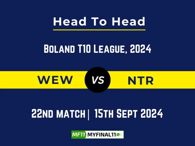 WEW vs NTR Player Battle, Head to Head Team Stats, Player Record: South Africa Boland T10 League - Match 22