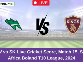 WEW vs SK Live Cricket Score, Match 15, South Africa Boland T10 League, 2024