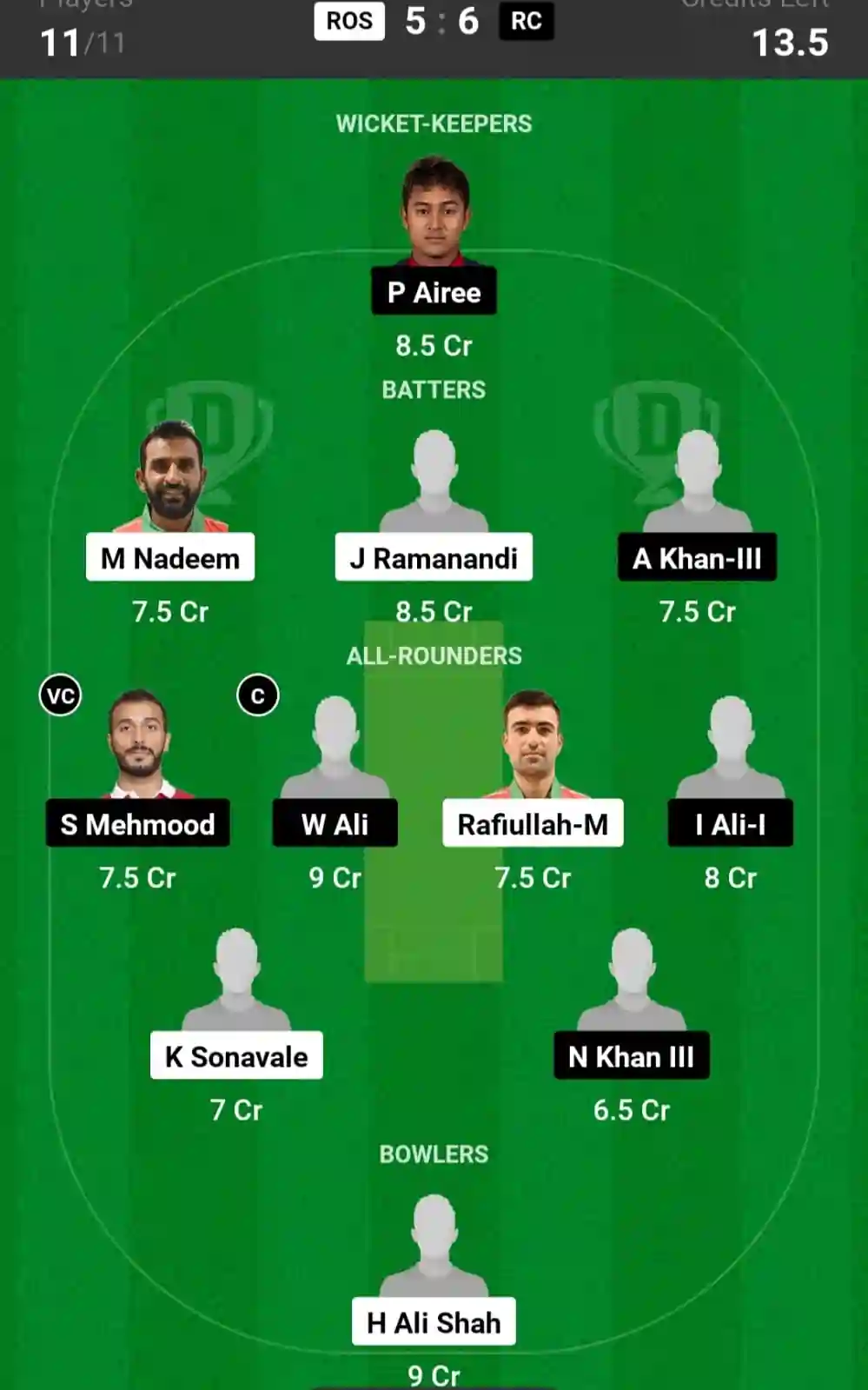 ROS vs RC Dream11 Prediction Today: Match 5 Pitch Report, and Player Stats | Oman D10 League