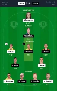 QUN-W vs NSW-W Dream11 Prediction Today: Match 3 Pitch Report, and Key Player | Australian Women's ODD 2024