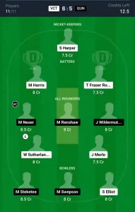 VCT vs QUN Dream11 Prediction Today: 6th Match Pitch Report, and Key Player | Australian Men's ODD 2024