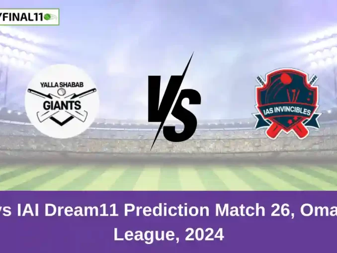 YSG vs IAI Dream11 Prediction Match 26, Oman D10 League, 2024