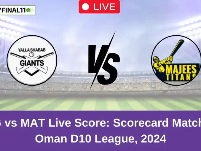 YSG vs MAT Live Score Scorecard Match 23, Oman D10 League, 2024