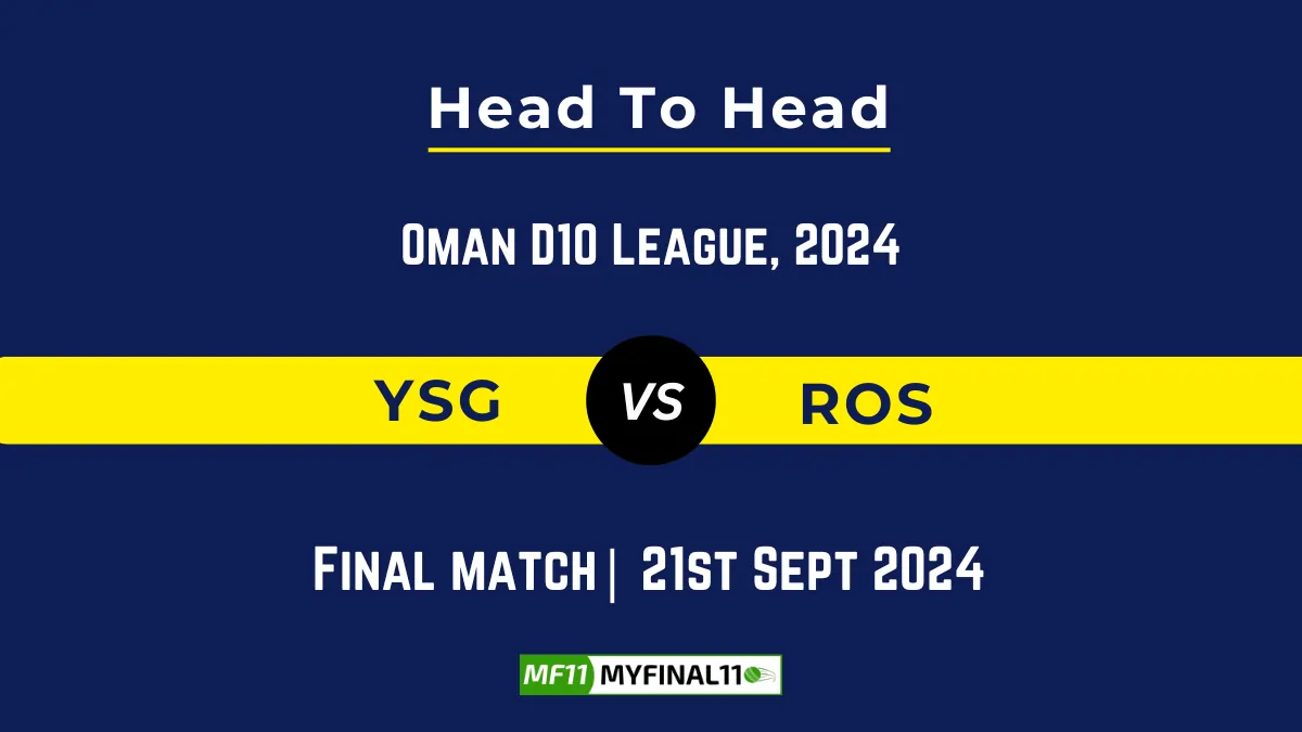 YSG vs ROS Player Battle, Head to Head Team Stats, Player Record: Oman D10 League- Match Final