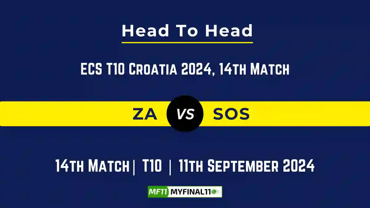 ZA vs SOS Player Battle, Head to Head Team Stats, Team Record - ECS T10 Croatia 2024