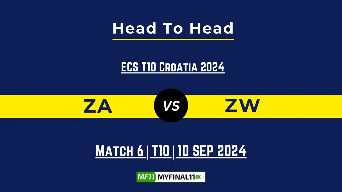 ZA vs ZW Player Battle, Head to Head Team Stats, Team Record - ECS T10 Croatia 2024