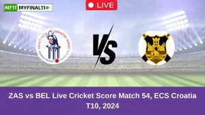 ZAS vs BEL Live Score: Scorecard, Ball by Ball Commentary – Match 54, ECS T10 Croatia 2024