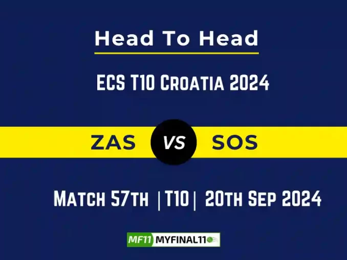 ZAS vs SOS Player Battle, Head to Head Team Stats, Team Record - ECS T10 Croatia 2024