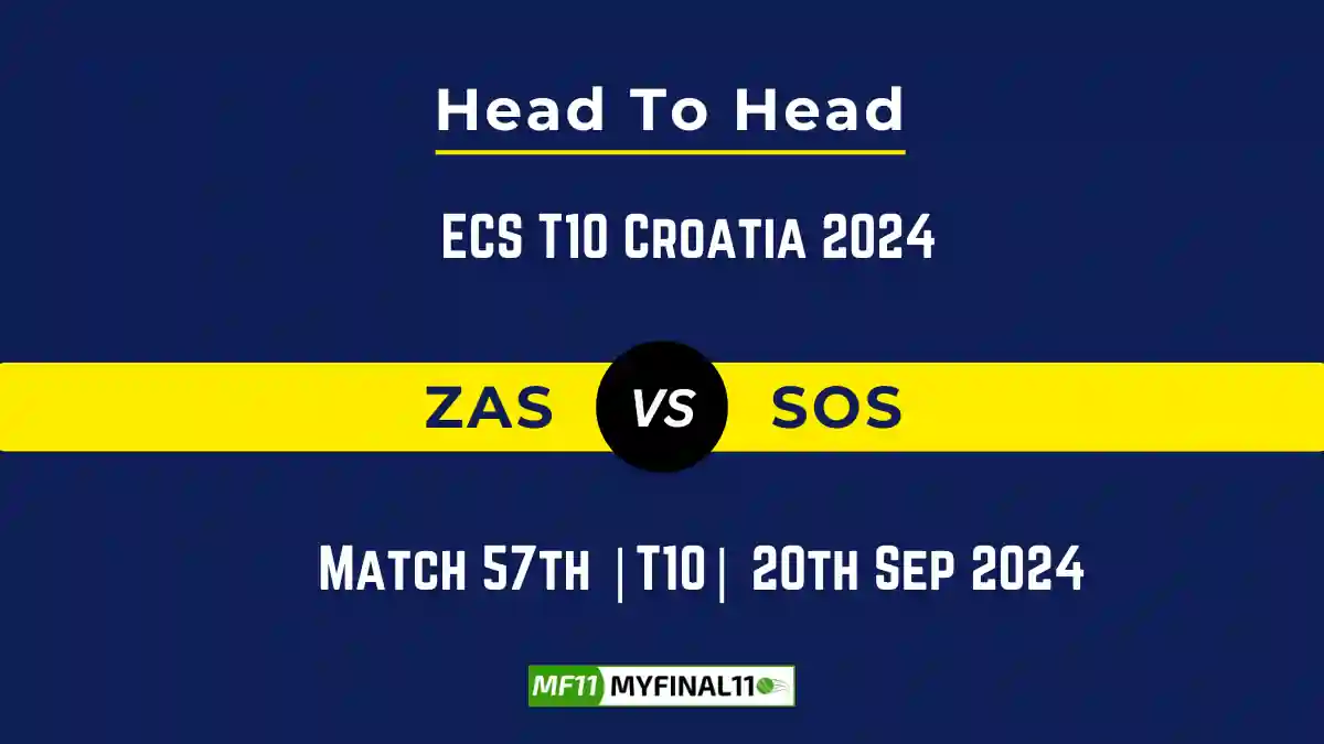 ZAS vs SOS Player Battle, Head to Head Team Stats, Team Record - ECS T10 Croatia 2024