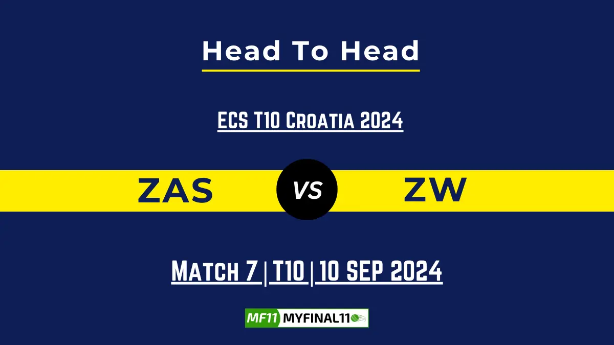 ZAS vs ZW Player Battle, Head to Head Team Stats, Team Record - ECS T10 Croatia 2024