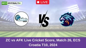 ZC vs AFK Live Score: Scorecard, Ball by Ball Commentary – Match 26, ECS T10 Croatia 2024