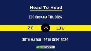 ZC vs LJU Player Battle, Head to Head Team Stats, Player Record: ECS Croatia T10, 2024- 30th Match