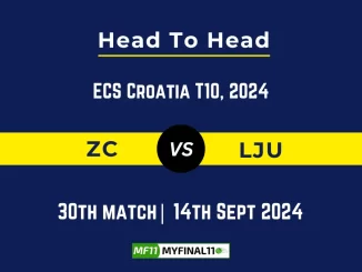 ZC vs LJU Player Battle, Head to Head Team Stats, Player Record: ECS Croatia T10, 2024- 30th Match