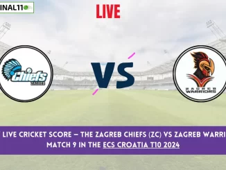 ZC vs ZW Live Cricket Score — The Zagreb Chiefs (ZC) vs Zagreb Warriors (ZW) Match 9 in the ECS Croatia T10 2024 