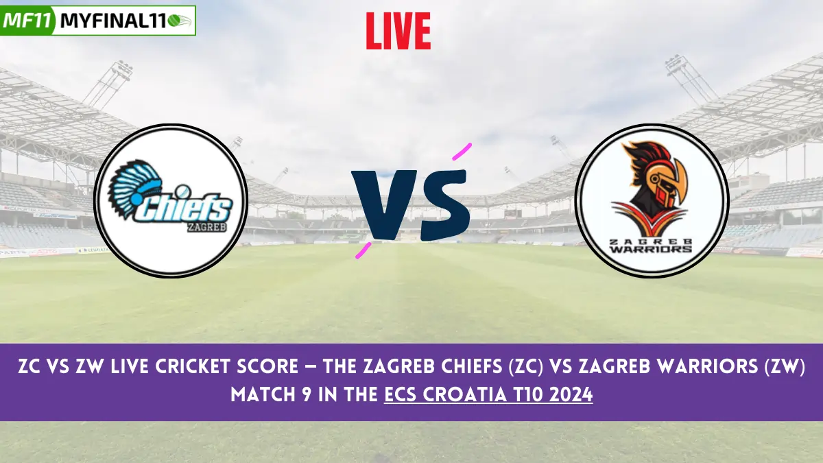 ZC vs ZW Live Cricket Score — The Zagreb Chiefs (ZC) vs Zagreb Warriors (ZW) Match 9 in the ECS Croatia T10 2024 