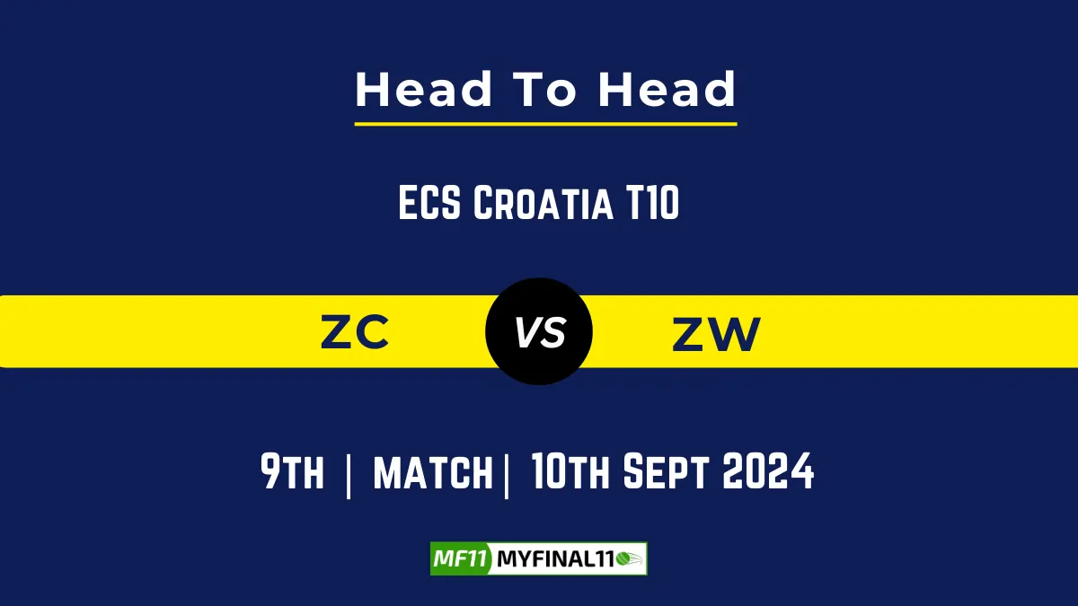 ZC vs ZW Player Battle, Head to Head Team Stats, Player Record: ECS Croatia T10, 2024- 9th Match