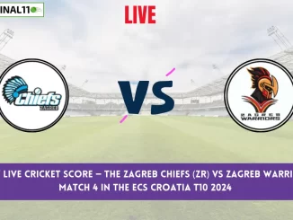 ZR vs ZW Live Cricket Score — The Zagreb Chiefs (ZR) vs Zagreb Warriors (ZW) Match 4 in the ECS Croatia T10 2024