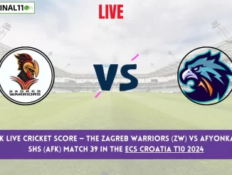 ZW vs AFK Live Cricket Score — The Zagreb Warriors (ZW) vs Afyonkarahisar SHS (AFK) Match 39 in the ECS Croatia T10 2024