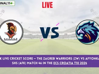 ZW vs AFK Live Cricket Score — The Zagreb Warriors (ZW) vs Afyonkarahisar SHS (AFK) Match 46 in the ECS Croatia T10 2024