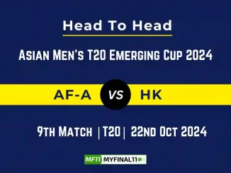 AF-A vs HK Player Battle, Head to Head Team Stats, Team Record - Asian Men's T20 Emerging Cup 2024