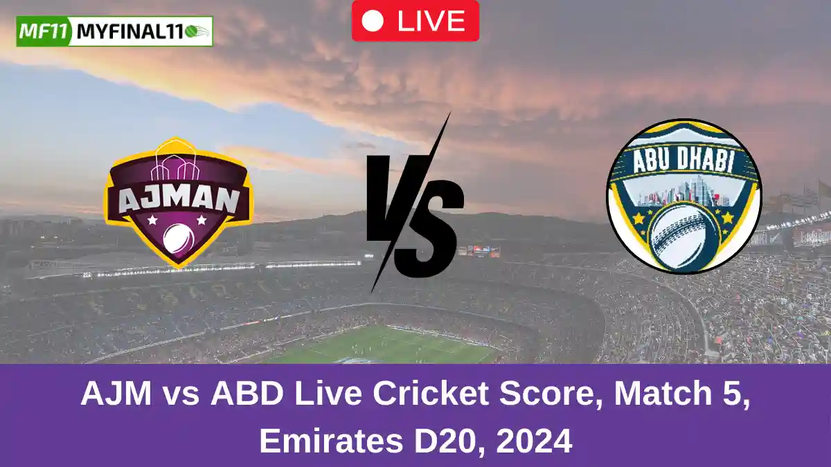 AJM vs ABD Live Cricket Score, Match 5, Emirates D20, 2024