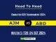 AJM vs ABD Player Battle, Head to Head Team Stats, Player Record