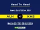 ALH vs KMS Player Battle, Head to Head Team Stats, Player Record