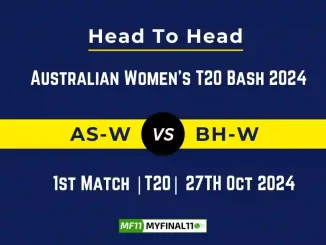 AS-W vs BH-W Player Battle, Head to Head Team Stats, Team Record - Australian Women's T20 Bash 2024