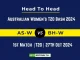 AS-W vs BH-W Player Battle, Head to Head Team Stats, Team Record - Australian Women's T20 Bash 2024