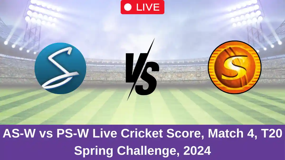 AS-W vs PS-W Live Cricket Score, Match 4, T20 Spring Challenge, 2024