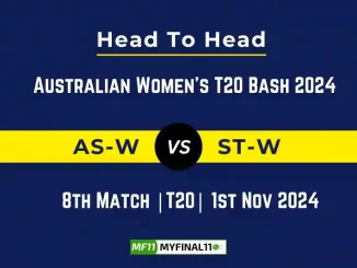 AS-W vs ST-W Player Battle, Head to Head Team Stats, Team Record - Australian Women's T20 Bash 2024