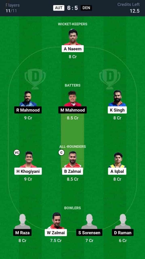 AUT vs DEN Dream11 Prediction Today Match 10 | ECC International T10 2024