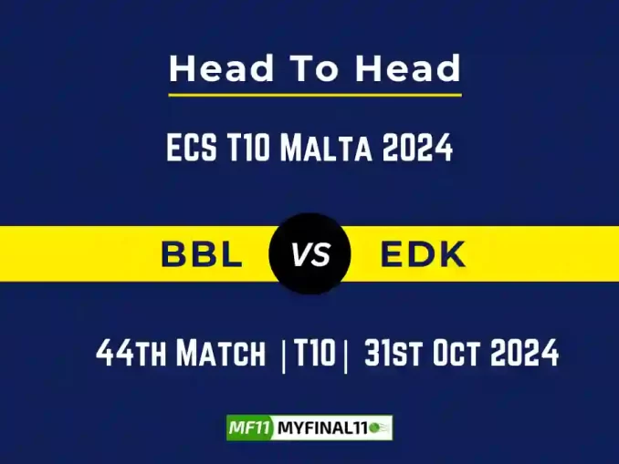 BBL vs EDK Player Battle, Head to Head Team Stats, Team Record - ECS T10 Malta 2024