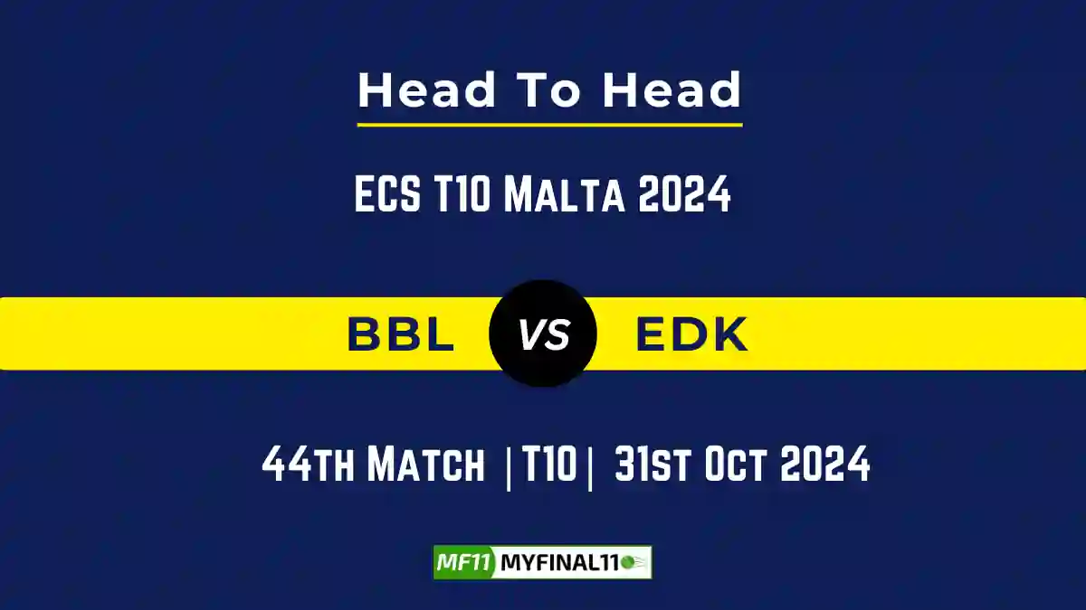 BBL vs EDK Player Battle, Head to Head Team Stats, Team Record - ECS T10 Malta 2024