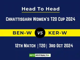 BEN-W vs KER-W Player Battle, Head to Head Team Stats, Team Record - Chhattisgarh Women's T20 Cup 2024