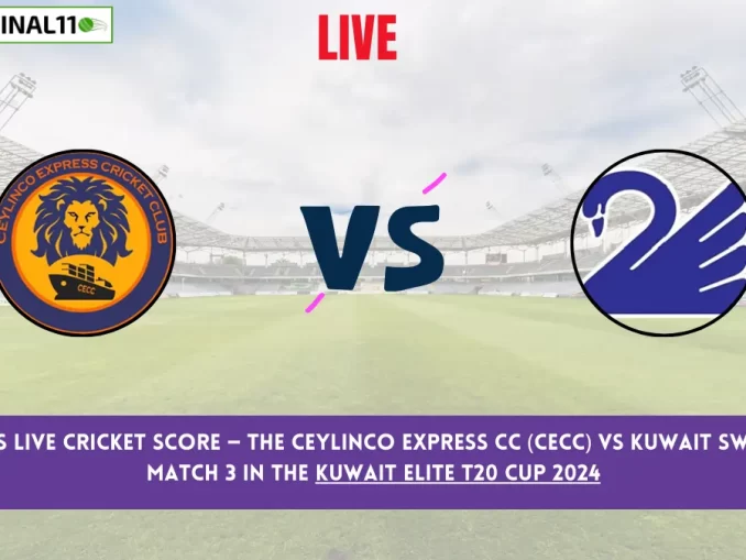 CECC vs KS Live Cricket Score — The Ceylinco Express CC (CECC) vs Kuwait Swedish (KS) Match 3 in the Kuwait Elite T20 Cup 2024