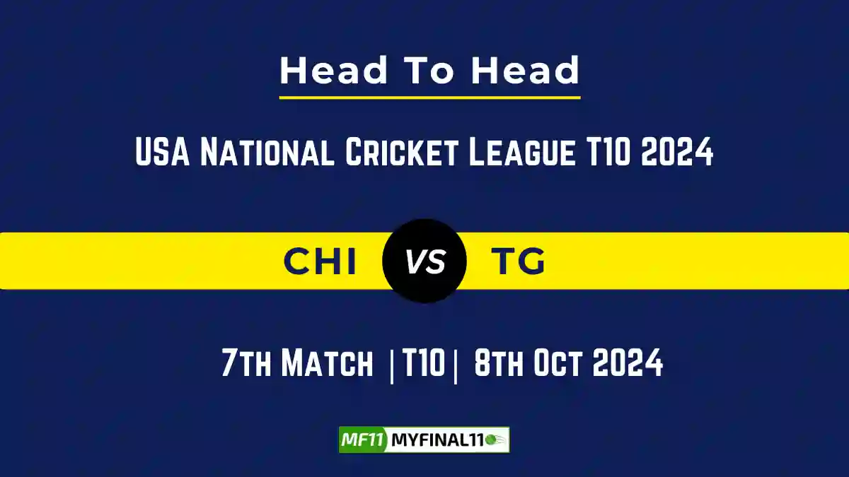 CHI vs TG Player Battle, Head to Head Team Stats, Team Record - USA National Cricket League T10 2024