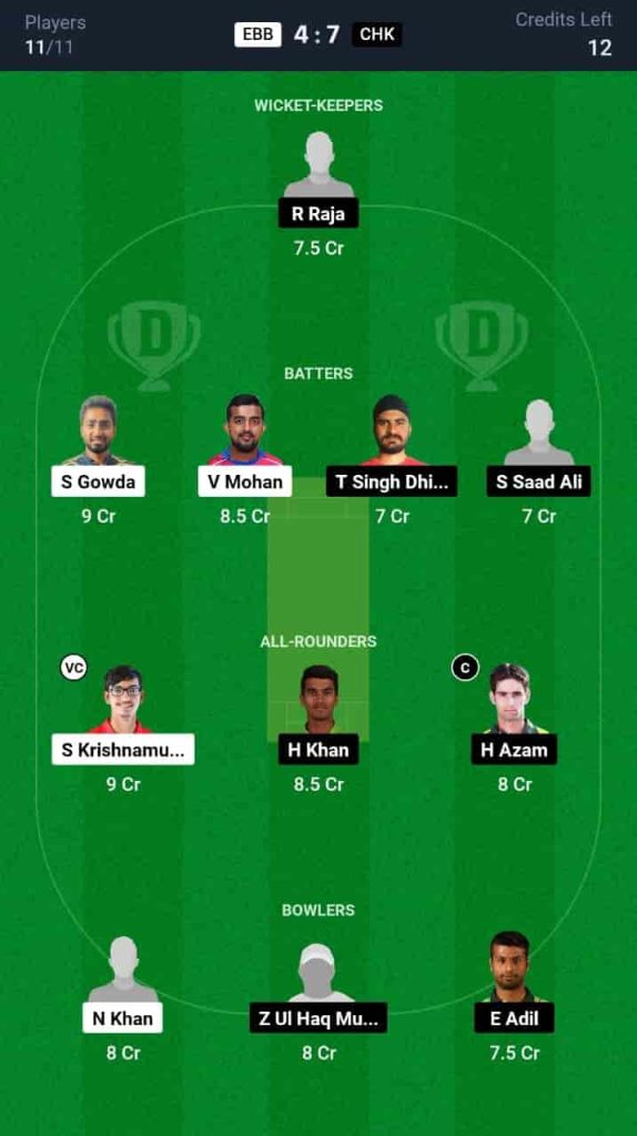 EBB vs CHK Dream11 Prediction Today: Final | USA T20 Minor League Cricket 2024