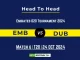 EMB vs DUB Player Battle, Head to Head Team Stats, Player Record