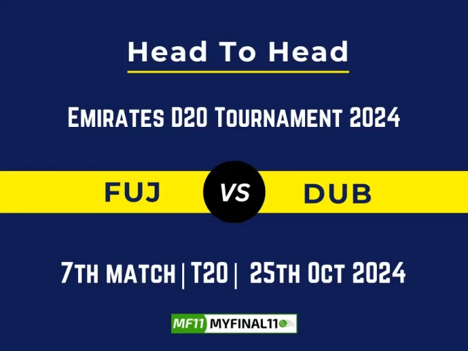 FUJ vs DUB Player Battle, Head to Head Team Stats, Team Record - Emirates D20 Tournament 2024