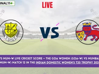 GOA-W vs MUM-W Live Cricket Score — The Goa Women (GOA-W) vs Mumbai Women (MUM-W) Match 12 in the Indian Domestic Women's T20 Trophy 2024