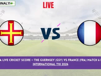 GSY vs FRA Live Cricket Score — The Guernsey (GSY) vs France (FRA) Match 6 in the ECC International T10 2024