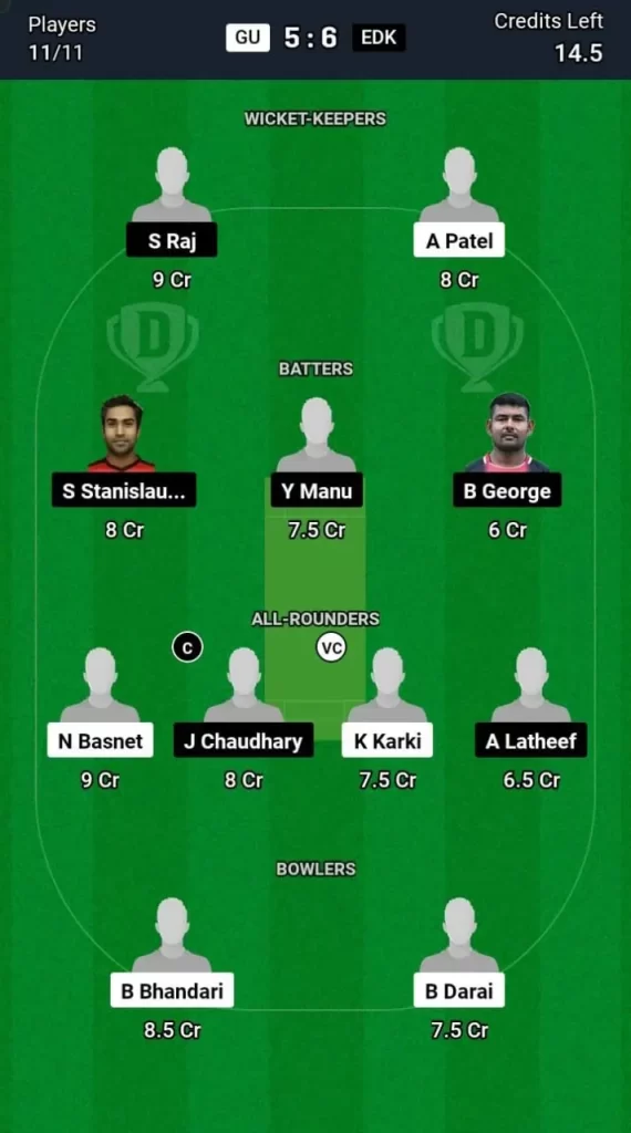 GU vs EDK Dream11 Team Prediction Today Match