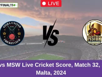 GU vs MSW Live Cricket Score, Match 32, ECS Malta, 2024