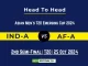 IND-A vs AF-A player battles Player Battle, Head to Head Team Stats, Player Record