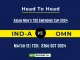 IND-A vs OMN Player Battle, Head to Head Team Stats, Player Record ICC Women's T20 World Cup Warm-up Matches- 10th Match