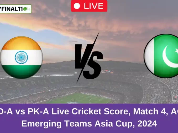 IND-A vs PK-A Live Cricket Score, Match 4, ACC Emerging Teams Asia Cup, 2024