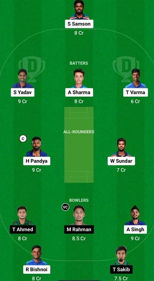 IND vs BAN 1st T20I Dream11 Grand League Prediction GL Tips